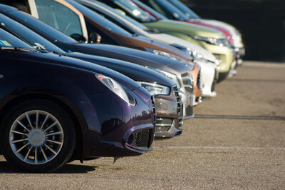 Group of cars lined up